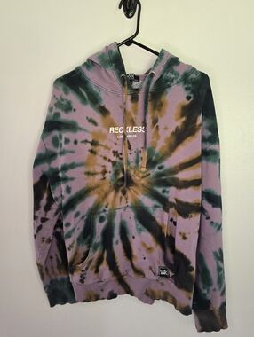 Young And Reckless Men's Tie-Dye Hoodie - Purple & Green
